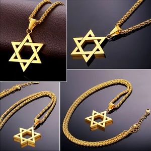- New 18k gold plated Magen Star necklace